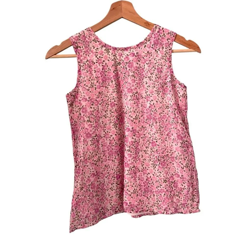 Vintage The Children's Place Floral Pink Sleeveless Top in Size Large (10/12)